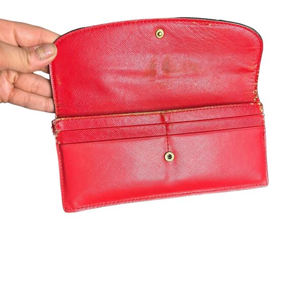 Coach Red Saffiano Leather Envelope Wallet - Picture 2 of 6